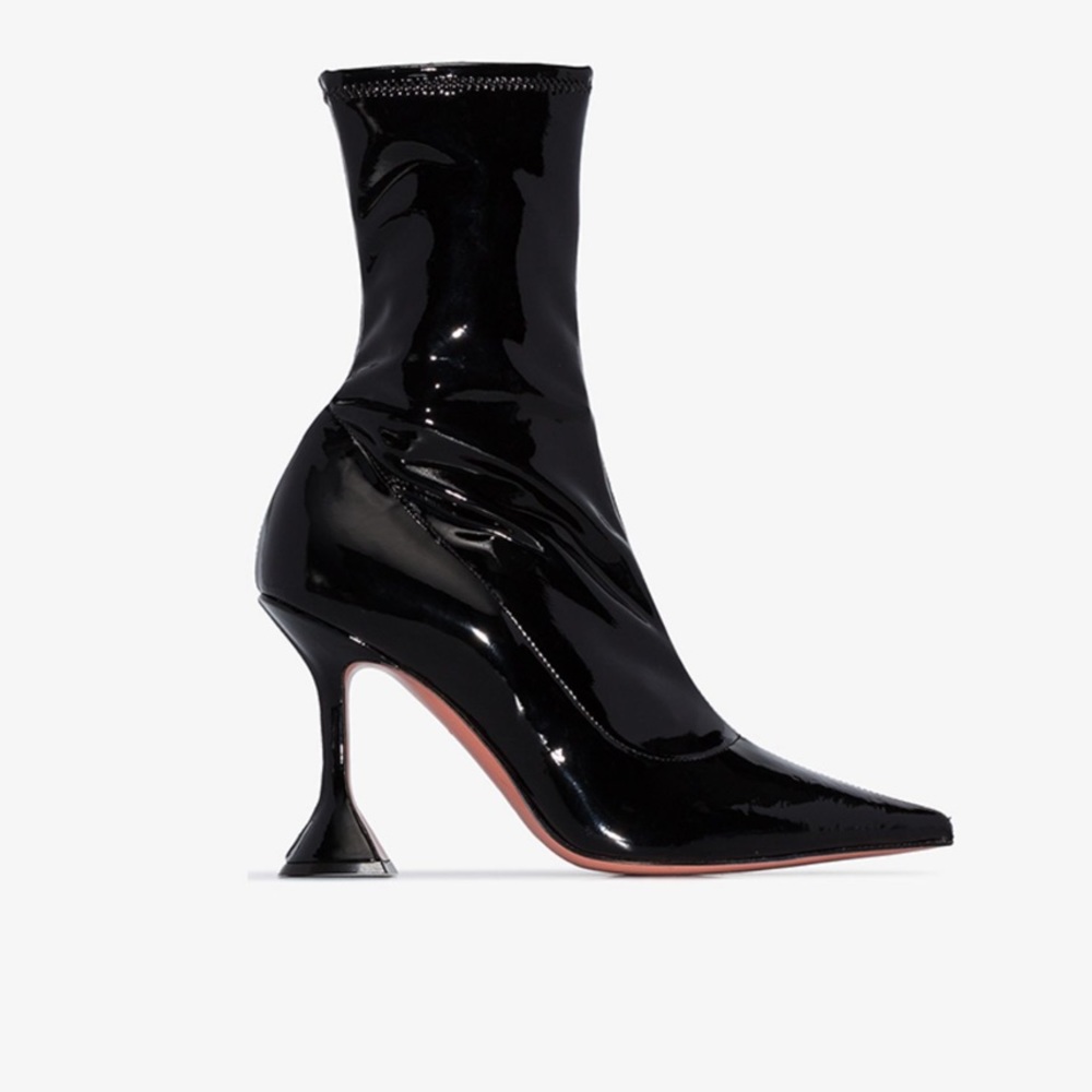 Amina Muaddi HIGH-SHINE ankle bootie!